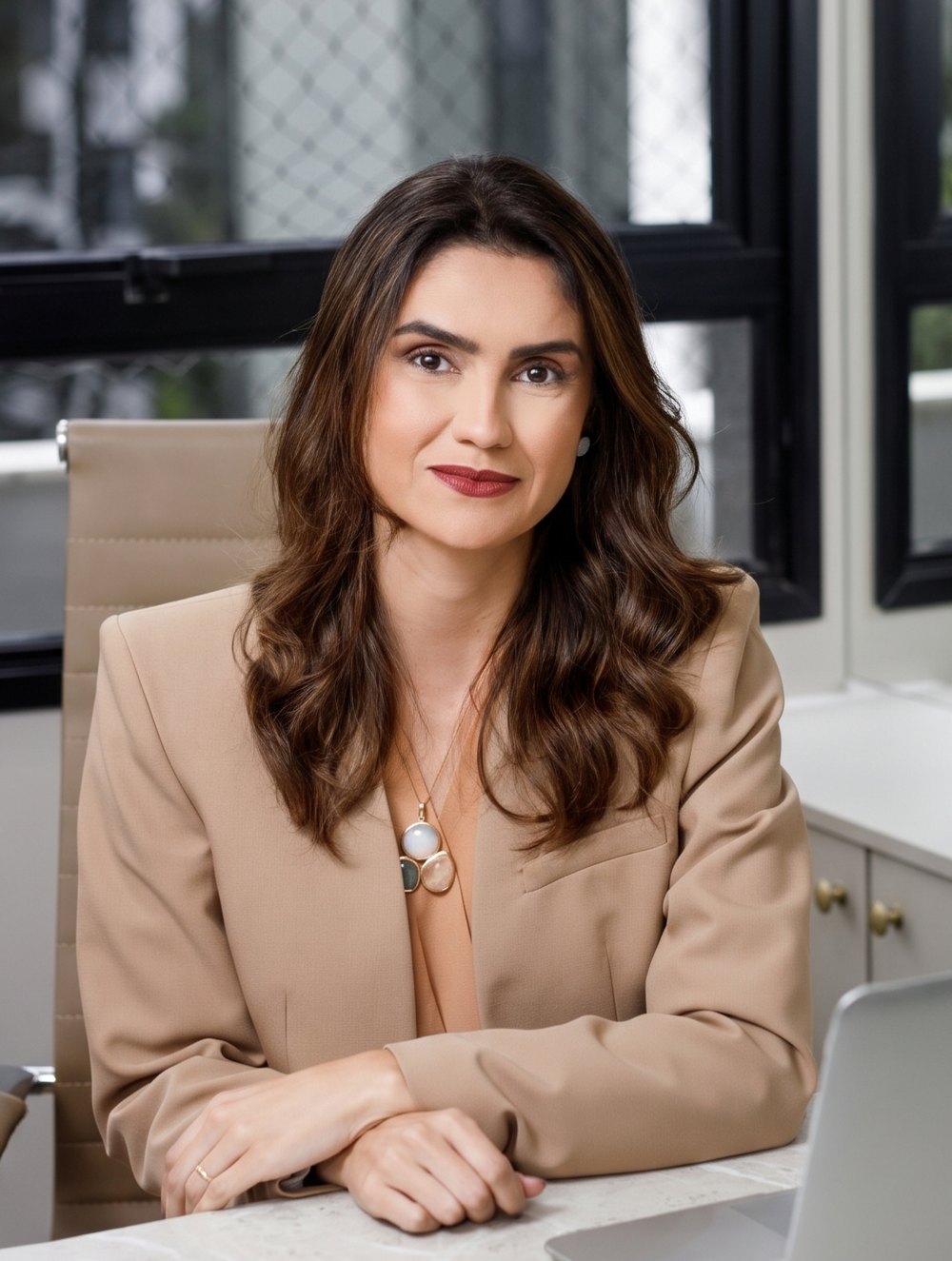 Dra. Andréa Coradine, nutricionista materno-infantil, em seu consultório em Curitiba